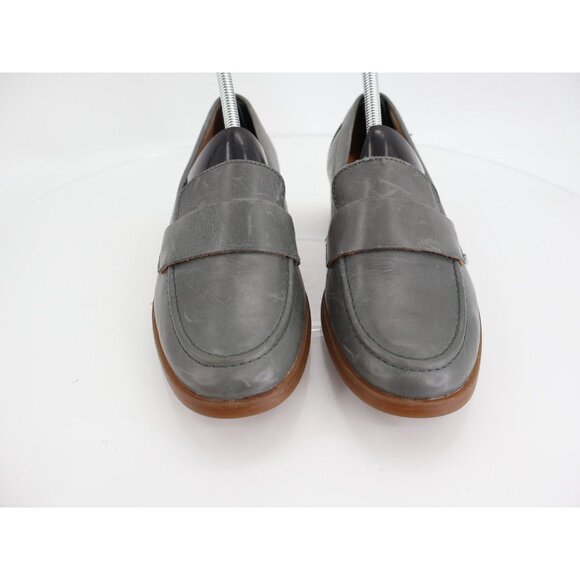 Born Langley Penny Loafers Womens 8 Blue Gray Leather Slip On Block Heel - Picture 3 of 12